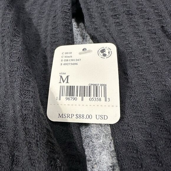 Free People Womens Juicy Medium Black Long Sleeve Cowl Split Back NWT MSRP $88 - Picture 5 of 8